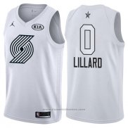 Maglia All Star 2018 Portland Trail Blazers Damian Lillard #0 Bianco