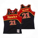Maglia Atlanta Hawks Dominique Wilkins NO 21 Mitchell & Ness 1986-87 Nero