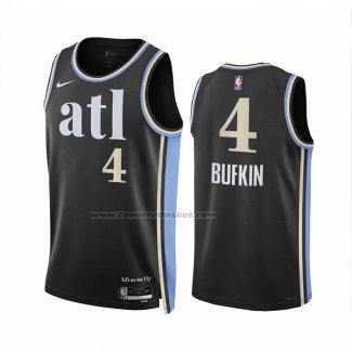 Maglia Atlanta Hawks Kobe Bufkin #4 Citta 2023-24 Nero