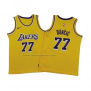 Maglia Bambino Los Angeles Lakers Luka Doncic No 77 Icon 2024-25 Giallo