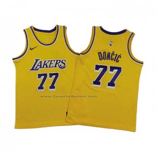 Maglia Bambino Los Angeles Lakers Luka Doncic No 77 Icon 2024-25 Giallo