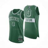 Maglia Boston Celtics Jayson Tatum #0 Citta Autentico Verde