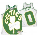 Maglia Boston Celtics Jayson Tatum #0 Mitchell & Ness Big Face Bianco