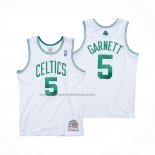 Maglia Boston Celtics Kevin Garnett NO 5 Mitchell & Ness 2007-08 Bianco