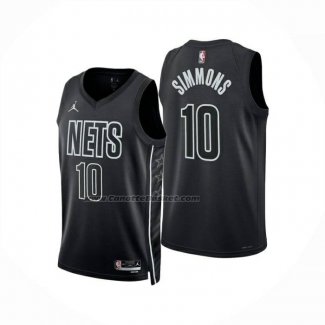 Maglia Brooklyn Nets Ben Simmons No 10 Statement 2024-25 Nero