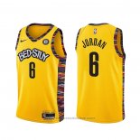 Maglia Brooklyn Nets Deandre Jordan #6 Citta 2020-21 Giallo