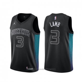 Maglia Charlotte Hornets Jeremy Lamb #3 Citta Nero