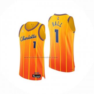 Maglia Charlotte Hornets Lamelo Ball No 1 Citta Authentic 2025-26 Arancione
