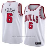 Maglia Chicago Bulls Cristiano Felicio #6 Association 2018 Bianco