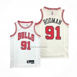 Maglia Chicago Bulls Dennis Rodman NO 91 Association 2021 Bianco