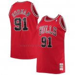 Maglia Chicago Bulls Dennis Rodman NO 91 Mitchell & Ness 1997-98 Rosso