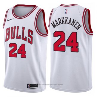 Maglia Chicago Bulls Lauri Markkanen #24 2017-18 Bianco