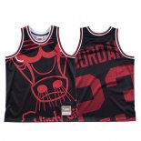 Maglia Chicago Bulls Michael Jordan #23 Mitchell & Ness Big Face Nero