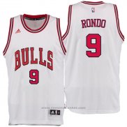 Maglia Chicago Bulls Rajon Rondo #9 Bianco