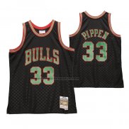 Maglia Chicago Bulls Scottie Pippen #33 Mitchell & Ness 1997-98 Nero