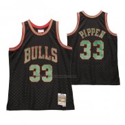 Maglia Chicago Bulls Scottie Pippen NO 33 Mitchell & Ness 1997-98 Nero