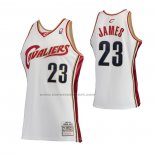 Maglia Cleveland Cavaliers LeBron James NO 23 Mitchell & Ness 2003-04 Bianco