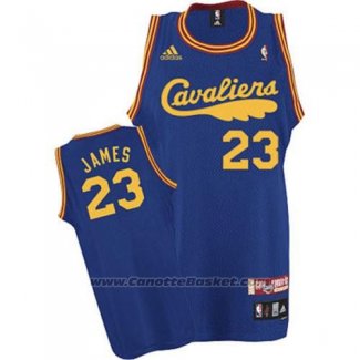 Maglia Cleveland Cavaliers LeBron James #23 Retro 2009 Blu