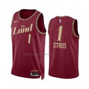 Maglia Cleveland Cavaliers Max Strus #1 Citta 2023-24 Rosso