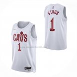 Maglia Cleveland Cavaliers Max Strus No 1 Asociacion 2025-26 Bianco