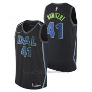 Maglia Dallas Mavericks Dirk Nowitzki #41 Citta 2017-18 Nero