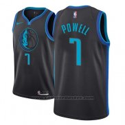 Maglia Dallas Mavericks Dwight Powell #7 Citta 2018-19 Blu