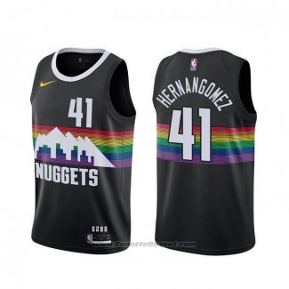 Maglia Denver Nuggets Juan Hernangomez #41 Citta 2019-20 Nero