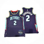 Maglia Detroit Pistons Cade Cunningham No 2 City 2025-26 Blu