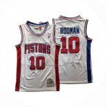 Maglia Detroit Pistons Dennis Rodman No 10 Mitchell & Ness 1988-89 Bianco