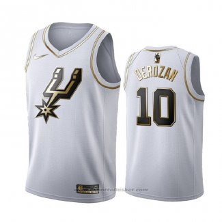 Maglia Golden Edition San Antonio Spurs Demar Derozan #10 Bianco