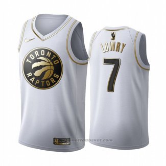 Maglia Golden Edition Toronto Raptors Kyle Lowry #7 Bianco