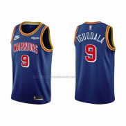 Maglia Golden State Warriors Andre Iguodala NO 9 75th Anniversary Blu