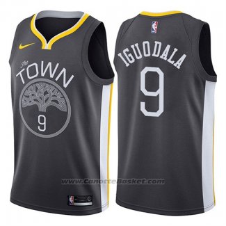 Maglia Golden State Warriors Andre Iguodala #9 Statement 2017-18 Nero