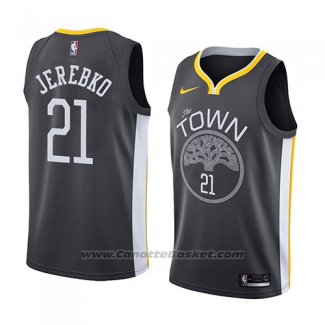 Maglia Golden State Warriors Jonas Jerebko #21 Statement 2018-19 Nero