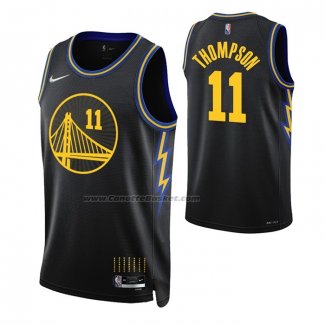 Maglia Golden State Warriors Klay Thompson NO 11 Citta 2021-22 Nero