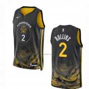 Maglia Golden State Warriors Ryan Rollins #2 Citta 2022-23 Nero