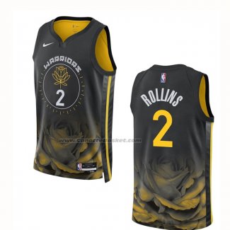 Maglia Golden State Warriors Ryan Rollins #2 Citta 2022-23 Nero