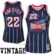 Maglia Houston Rockets Clyde Drexler #22 Retro Blu