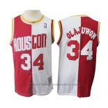 Maglia Houston Rockets Hakeem Olajuwon #34 Retro Rosso Bianco