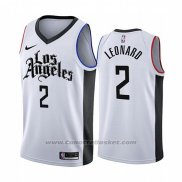 Maglia Los Angeles Clippers Kawhi Leonard #2 Citta 2019-20 Bianco