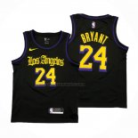 Maglia Los Angeles Lakers Kobe Bryant NO 24 Citta 2019-20 Nero