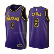 Maglia Los Angeles Lakers LeBron James NO 6 Statement 2022-23 Viola