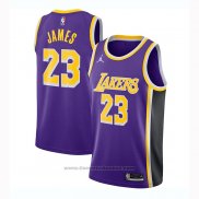 Maglia Los Angeles Lakers Lebron James #23 Statement 2020-21 Viola