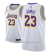Maglia Los Angeles Lakers Lebron James #23 Association 2018-19 Bianco