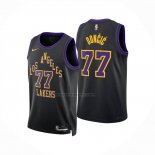 Maglia Los Angeles Lakers Luka Doncic No 77 Citta 2025-26 Nero
