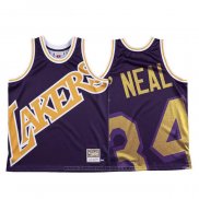 Maglia Los Angeles Lakers Shaquille O'neal #34 Mitchell & Ness Big Face Viola