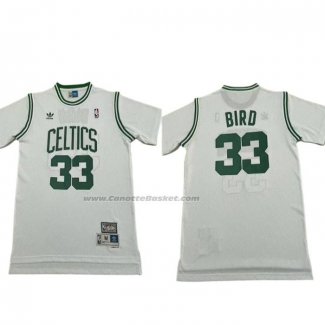 Maglia Manica Corta Boston Celtics Larry Bird No 33 Bianco