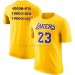 Maglia Manica Corta Los Angeles Lakers James No 23 Commemorative Giallo1