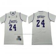 Maglia Manica Corta Los Angeles Lakers Kobe Bryant No 24 Bianco