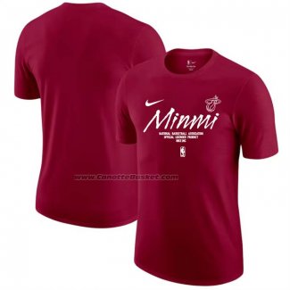 Maglia Manica Corta Miami Heat Rosso